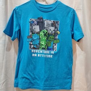 Minecraft Adventure is an Attitude Blue Graphic Tee Boys M